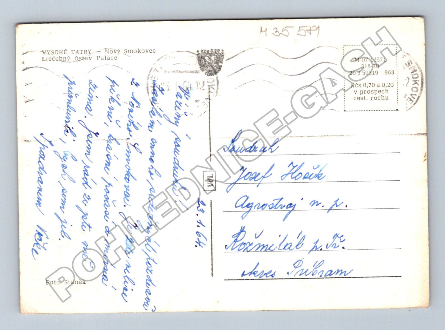 Pohlednice Slovensko Vysoké Tatry Nový Smokovec Palace 1964 (M35581)