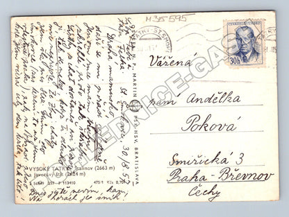 Pohlednice Slovensko Vysoké Tatry Stalinov štít 1957 (M35595)