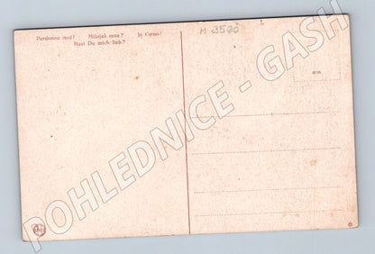 Pohlednice romantická dvojice malířství (M3560)