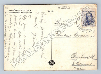 Pohlednice Slovensko Trenčianske Teplice Esplanade 1957 (M35603)