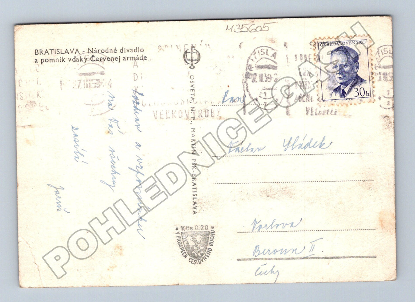 Pohlednice Slovensko Bratislava Národní divadlo 1949 (M35605)