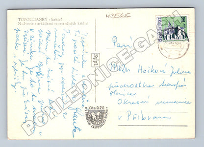 Pohlednice Slovensko Topoľčianky kaštieľ nádvoří noc (M35616)