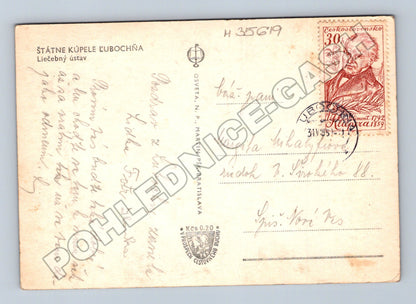 Pohlednice Slovensko Ľubochňa Státne kúpele 1951 (M35619)