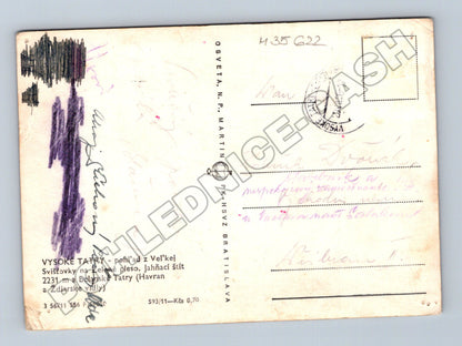 Pohlednice Slovensko Vysoké Tatry pleso hory 1950 (M35622)