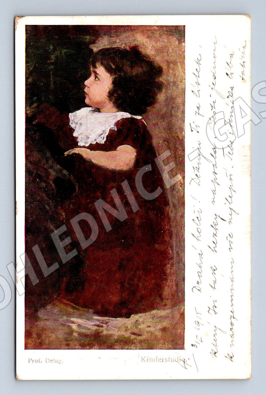 Pohlednice dívka Prof Delug 1915 nemocnice (M3563)