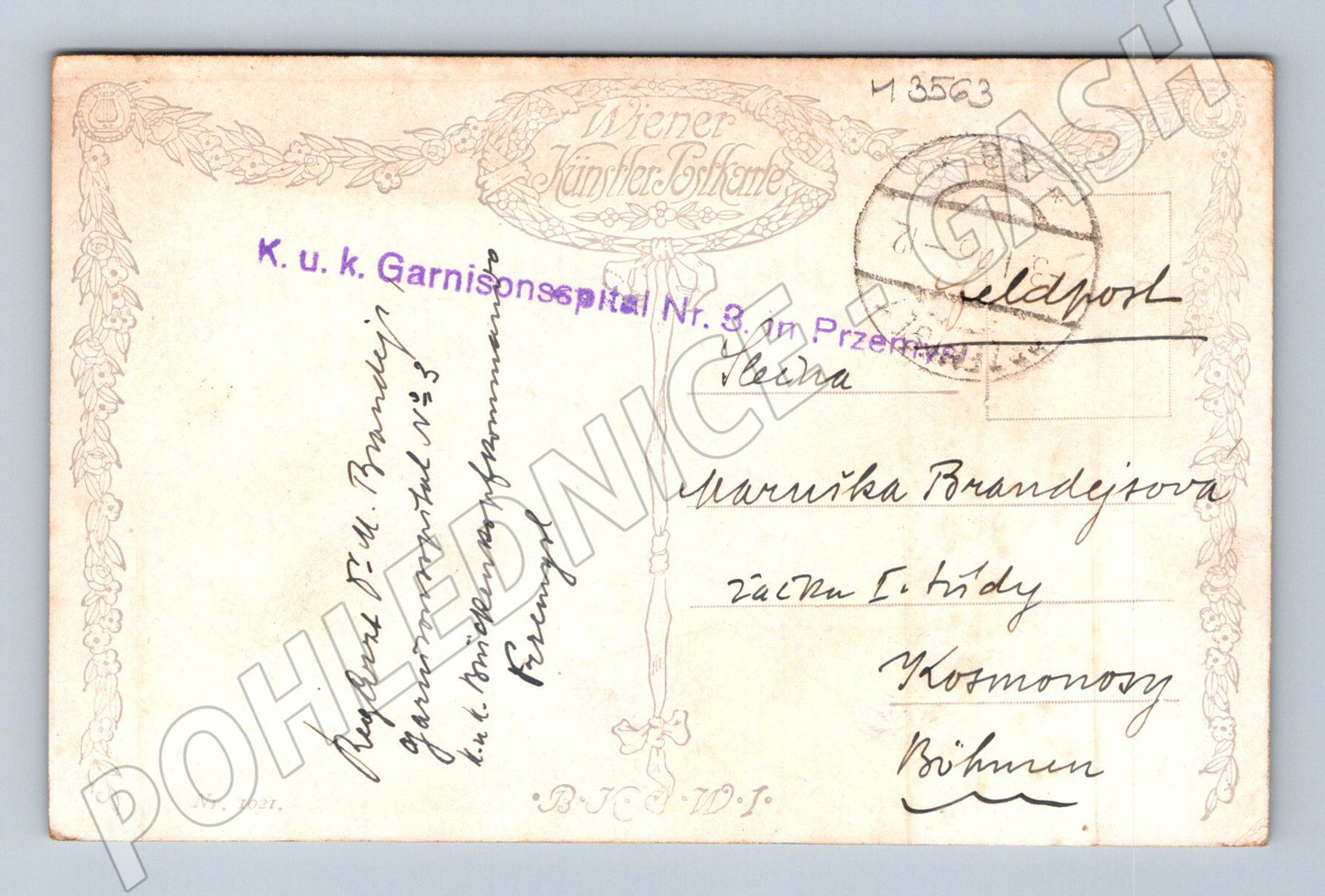 Pohlednice dívka Prof Delug 1915 nemocnice (M3563)