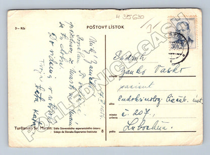 Pohlednice Slovensko Turčiansky Sv. Martin kostel 1955 (M35630)