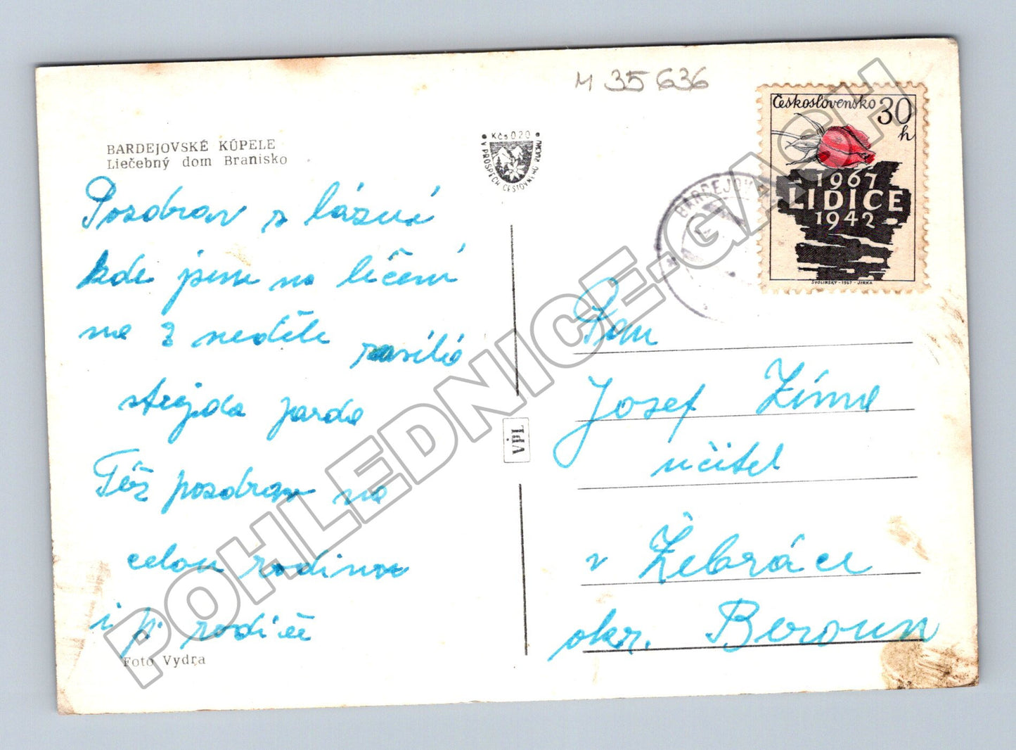Slovensko Bardejovské Kúpele Liečebný dom Branisko 1967 (M35636)