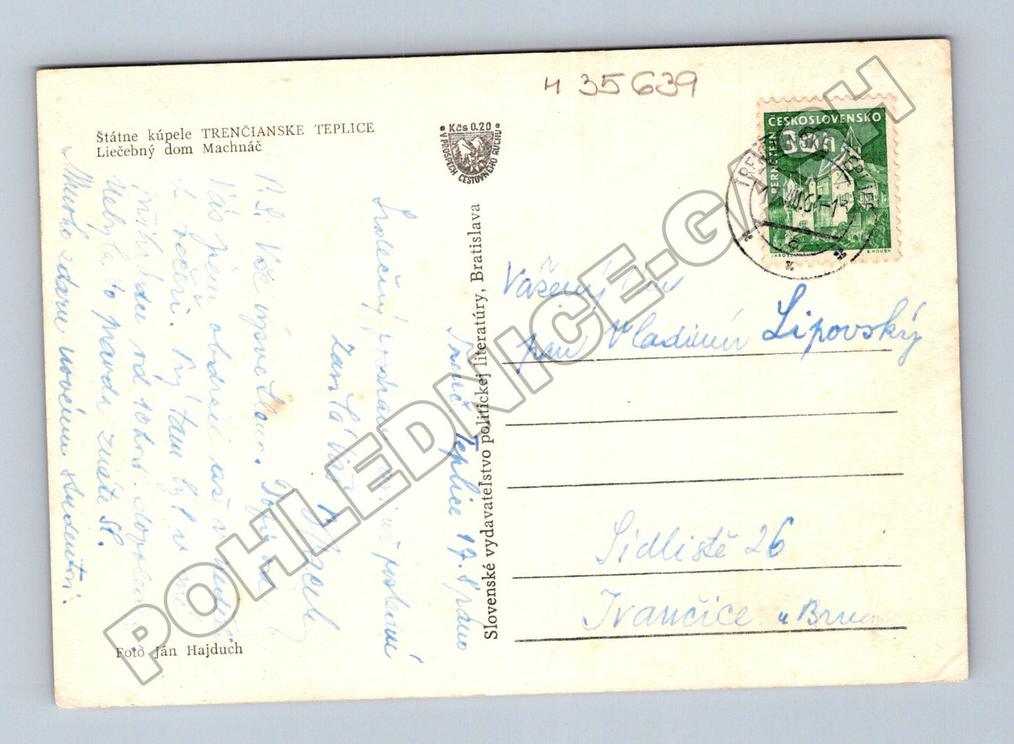 Slovensko Trenčianske Teplice Léčebný dům Machnáč 1944 (M35639)