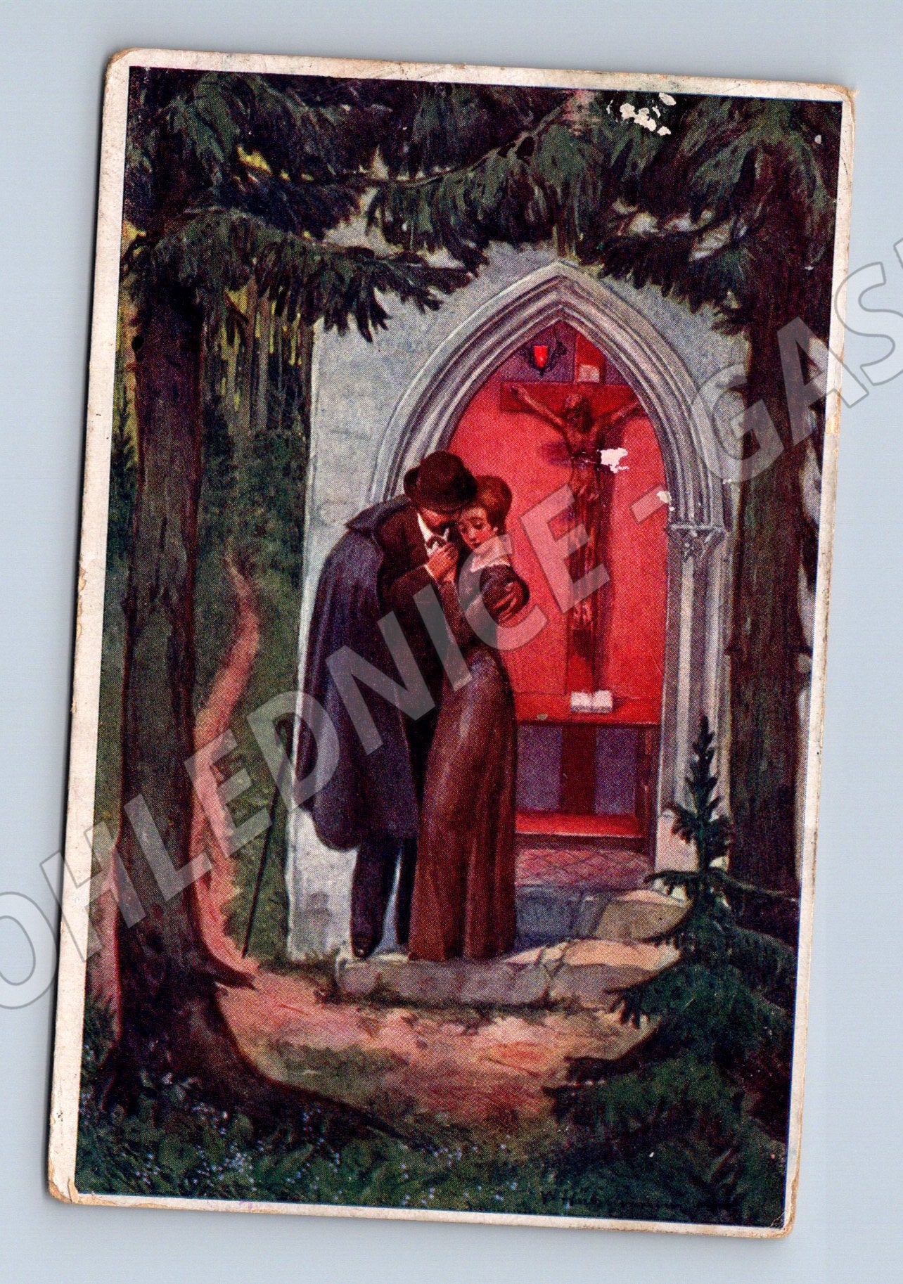 Pohlednice Heimliche Liebe malířský motiv (M3564)