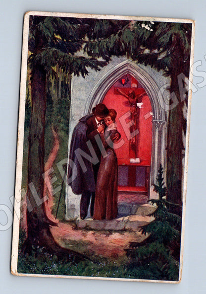 Pohlednice Heimliche Liebe malířský motiv (M3564)