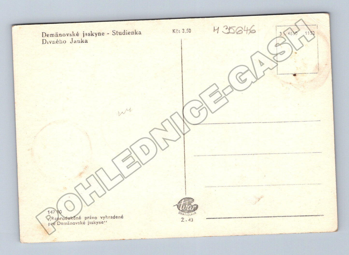 Pohlednice Slovensko Demänovské jaskyne Divného Jauka (M35646)