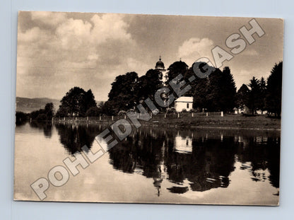 Pohlednice Slovensko Oravská priehrada kostel 1947 (M35647)