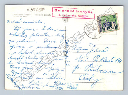 Pohlednice Slovensko Belanská jaskyňa krápník 1936 (M35658)