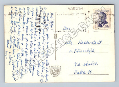 Pohlednice Slovensko Bratislava hrad Dunaj 1959 (M35667)