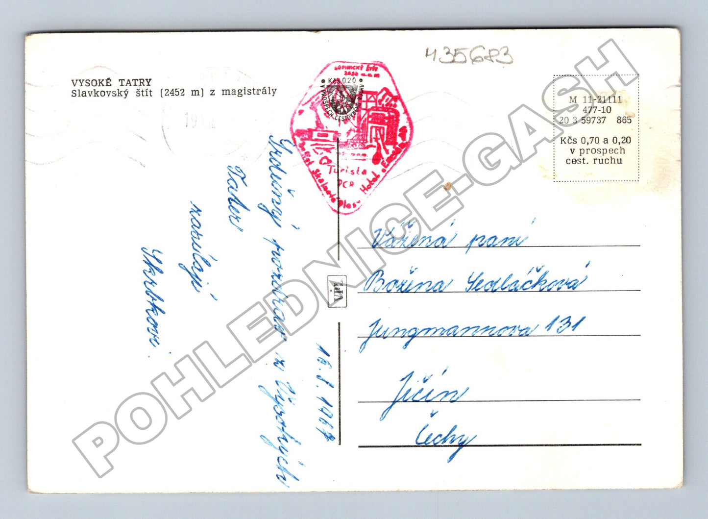 Pohlednice Slovensko Vysoké Tatry Slavkovský Štít 1948 (M35683)