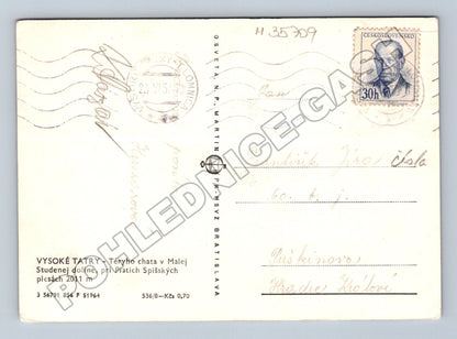 Pohlednice Slovensko Vysoké Tatry Téryho chata 1957 (M35709)