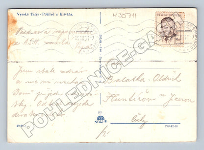 Pohlednice Slovensko Vysoké Tatry Kriváň 1951 (M35711)