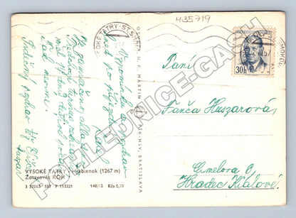 Pohlednice Slovensko Hrebienok Vysoké Tatry 1957 (M35719)