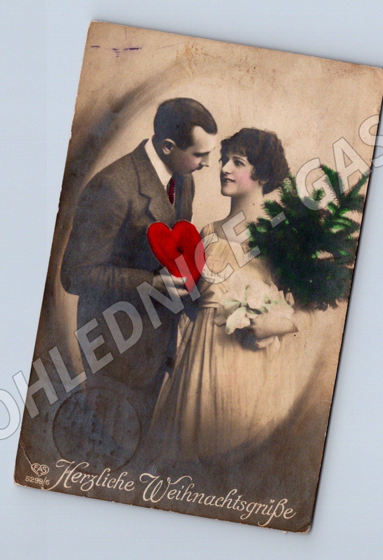 Pohlednice vánoční Německo secesní kolor (M3572)