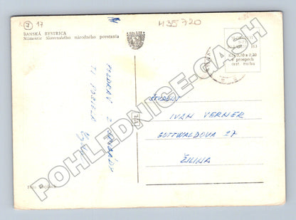 Pohlednice Slovensko Banská Bystrica Námestie SNP noc 1973 (M35720)