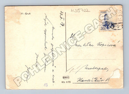 Pohlednice Gruň zimní krajina 1950s (M35722)