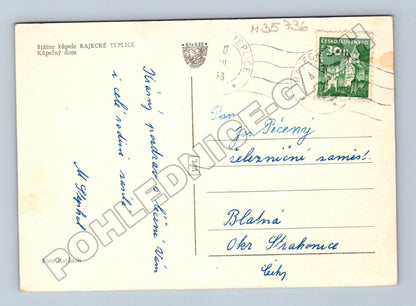 Pohlednice Slovensko Rajecké Teplice Kúpeľný dom 1933 (M35736)