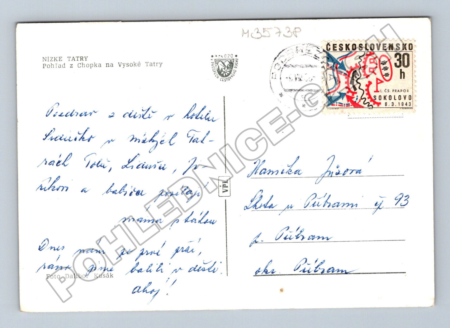 Pohlednice Slovensko Nízké Tatry Chopok Vysoké Tatry 1943 (M35738)
