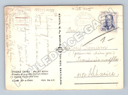 Pohlednice Slovensko Vysoké Tatry Velická dolina 1957 (M35745)
