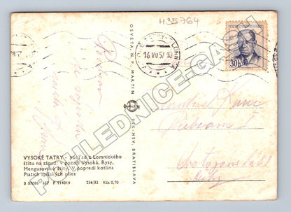 Pohlednice Slovensko Vysoké Tatry Lomnický štít 1957 (M35764)