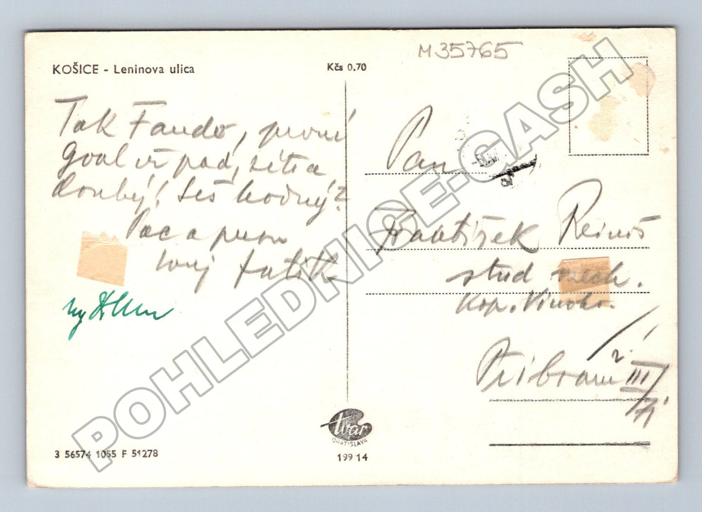 Slovensko Košice mariánský sloup Leninova ulice cca 1960 (M35765)