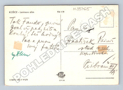 Slovensko Košice mariánský sloup Leninova ulice cca 1960 (M35765)