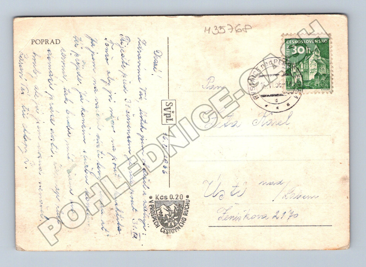 Pohlednice Slovensko Poprad náměstí 1936 (M35768)