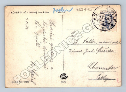 Pohlednice Slovensko Sliač liečebný dom Palace 1957 (M35775)