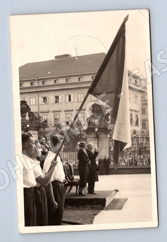 Postcard celebration Czechoslovakia 1938 postmark bus post office (M3578)