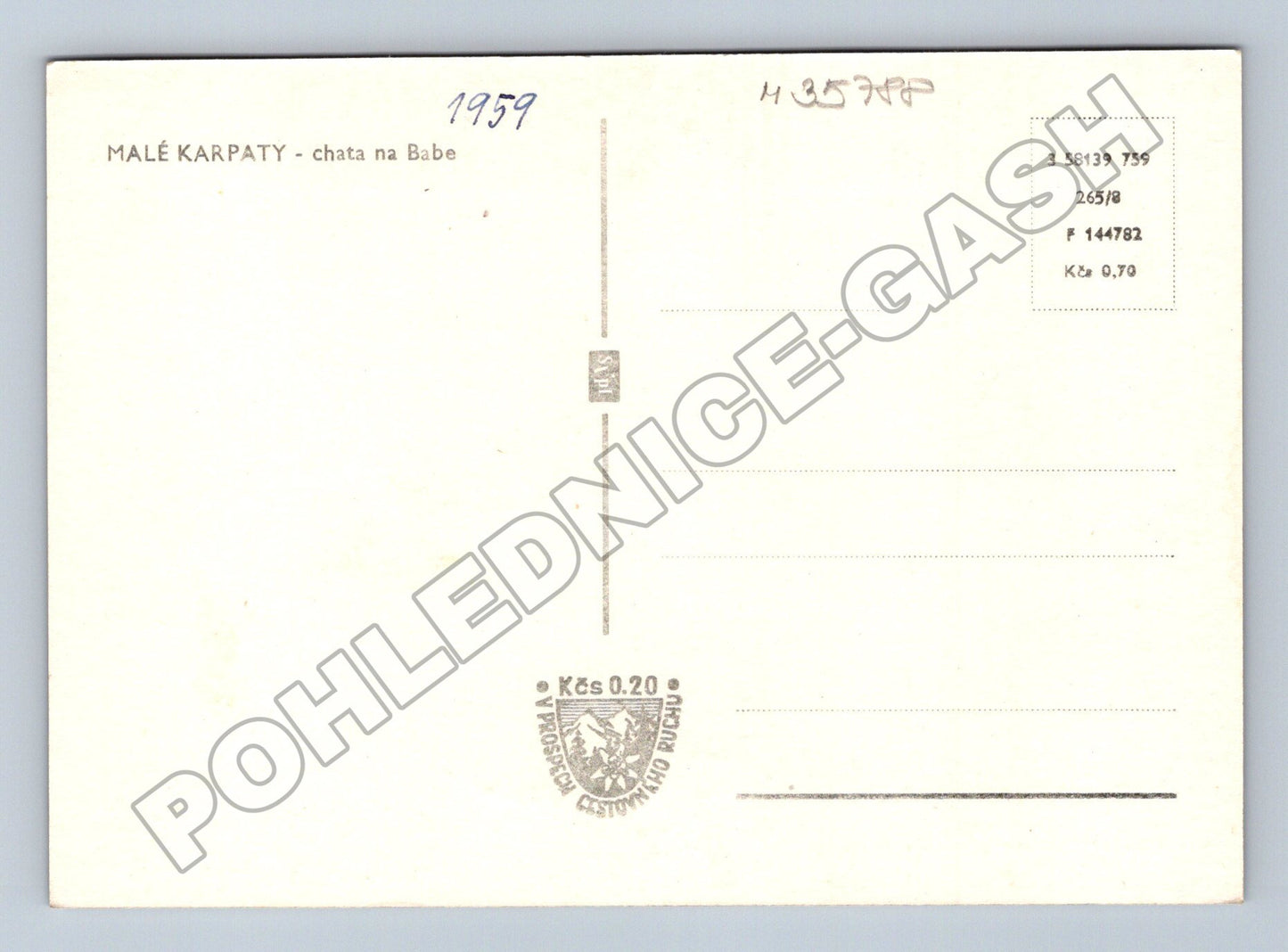 Pohlednice Slovensko Malé Karpaty chata na Babe 1959 (M35788)
