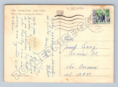 Pohlednice Slovensko Vysoké Tatry Bilíkova chata 196x (M35797)
