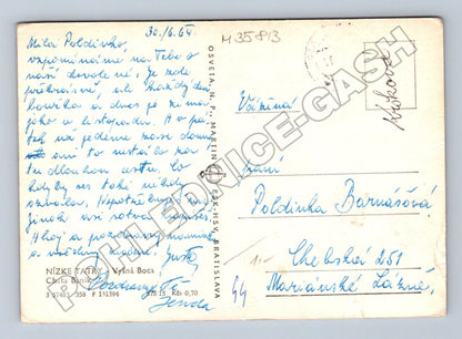 Pohlednice Slovensko Vyšná Boca Chata Baník 1964 (M35813)