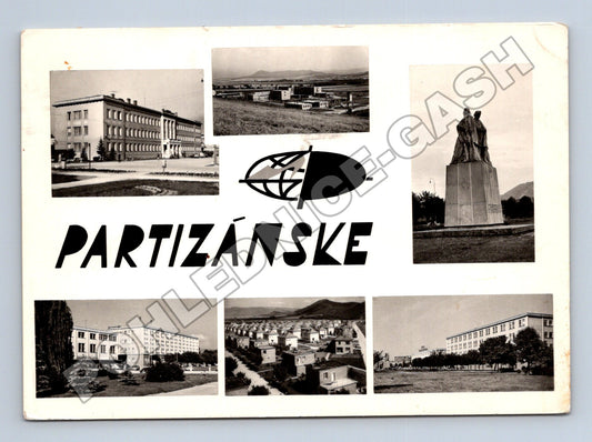 Pohlednice Slovensko Partizánske koláž s budovami 1965 (M35830)