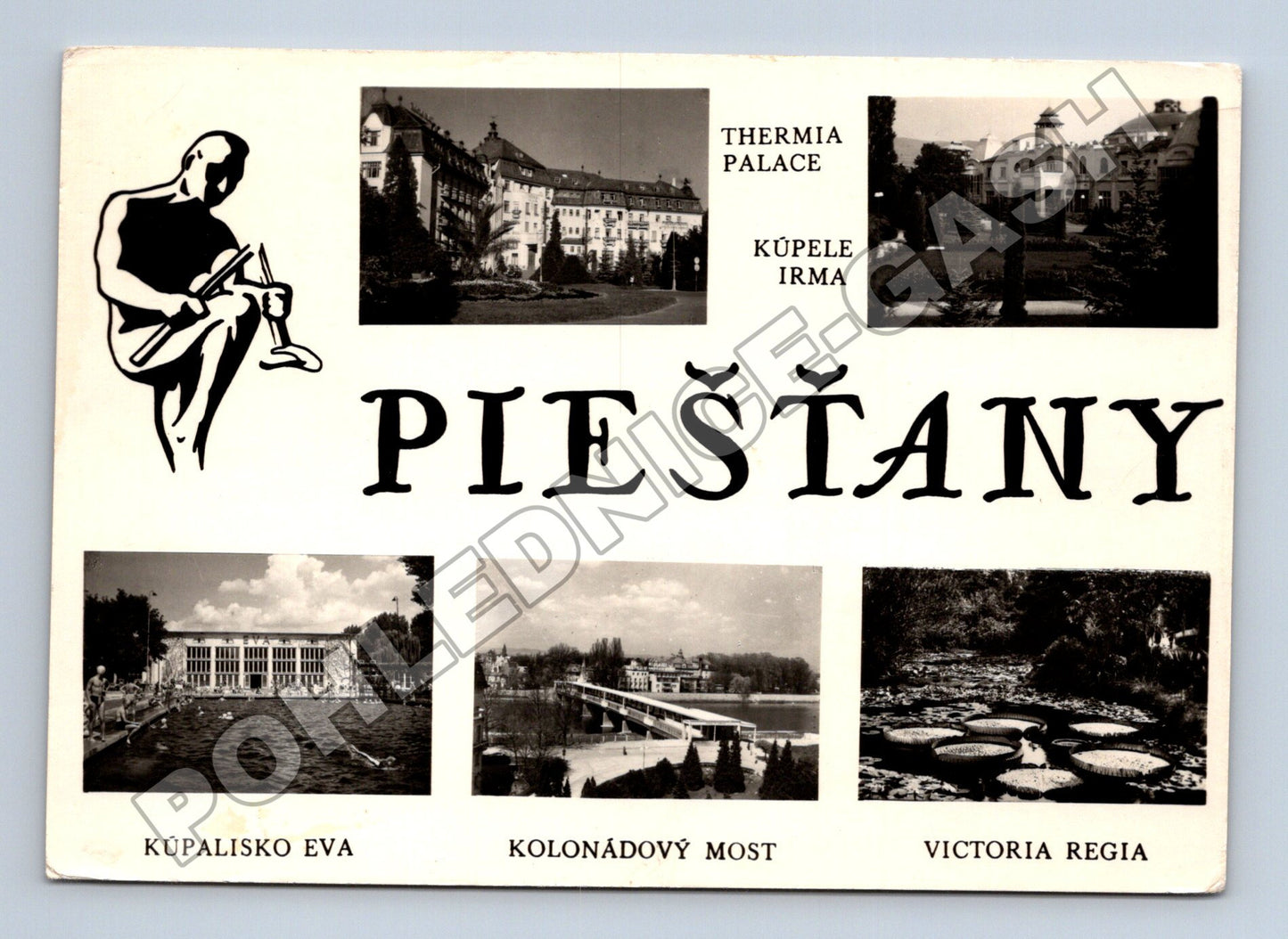 Pohlednice Slovensko Piešťany koláž památek (M35835)