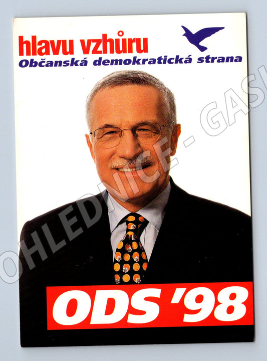Postcard ODS 1998 campaign Václav Klaus (M3585)