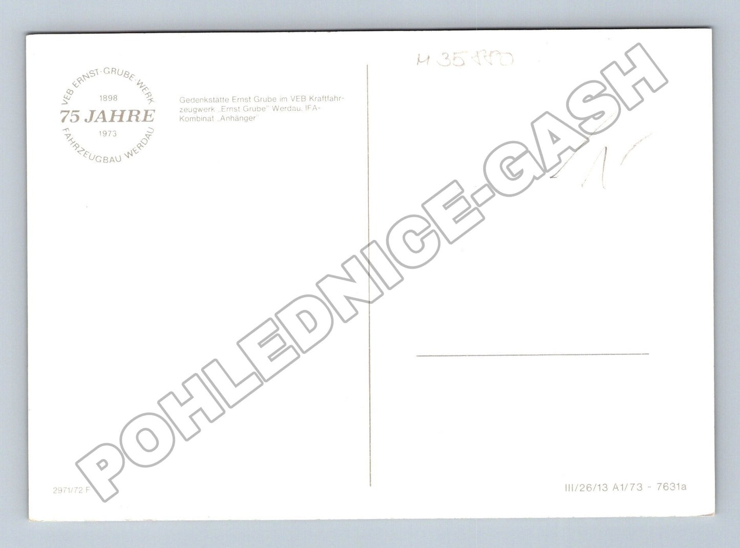 Pohlednice Německo Gedenkstätte Ernst Grube Werdau 1973 (M35880)