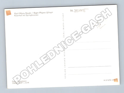 Pohlednice Německo Karl-Marx-Stadt Rosenhof fontána 1970 (M35885)