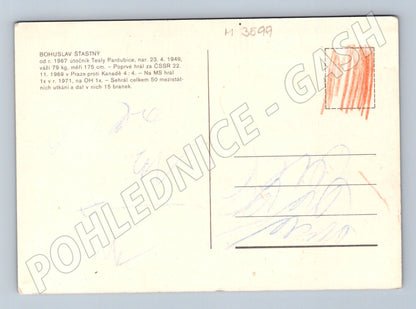 Pohlednice Bohuslav Šťastný hokej ČSSR (M3599)