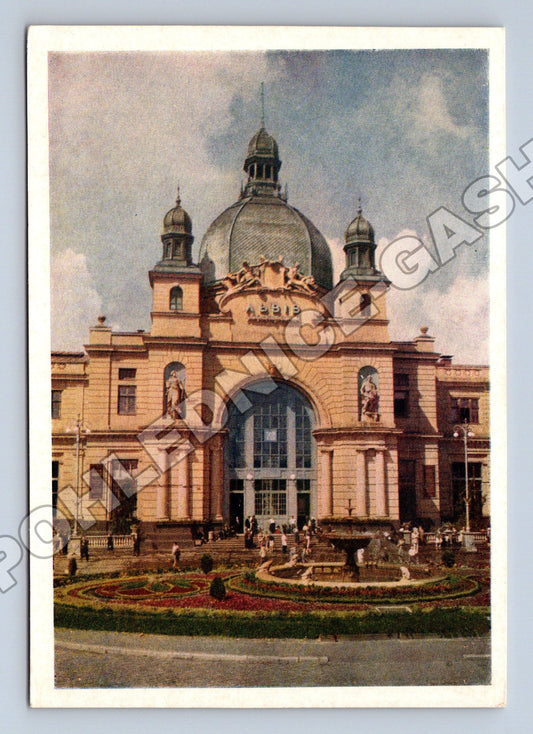 Pohlednice Ukrajina Lviv hlavní nádraží 1960 (M36010)