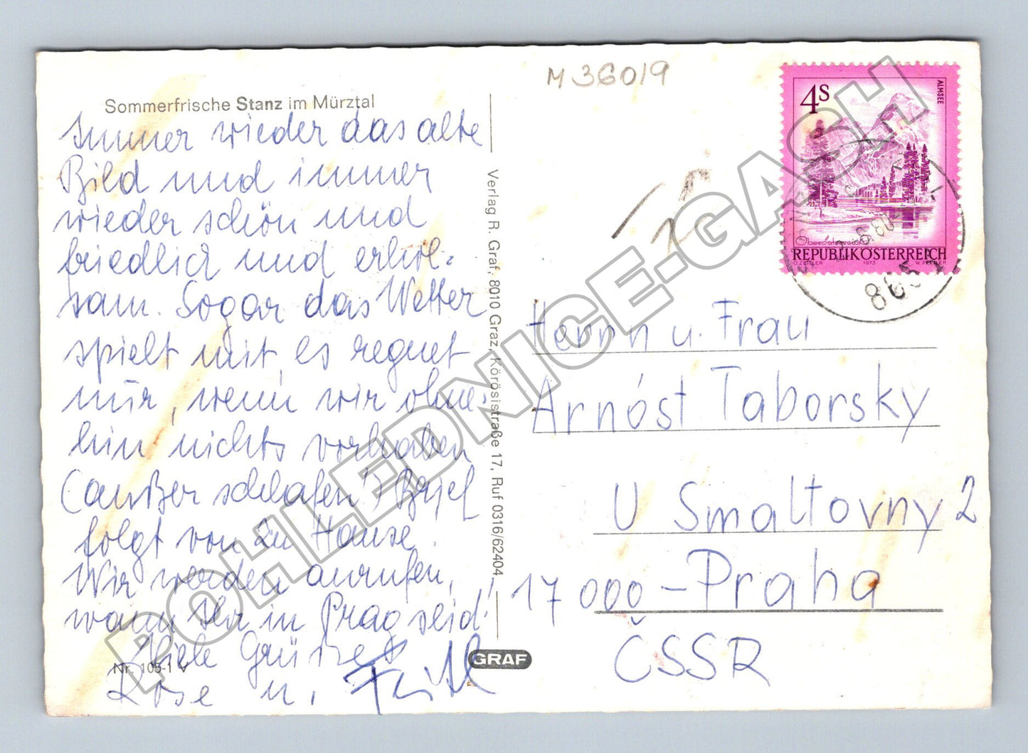 Pohlednice Rakousko Stanz im Mürztal vesnice 1986 (M36019)