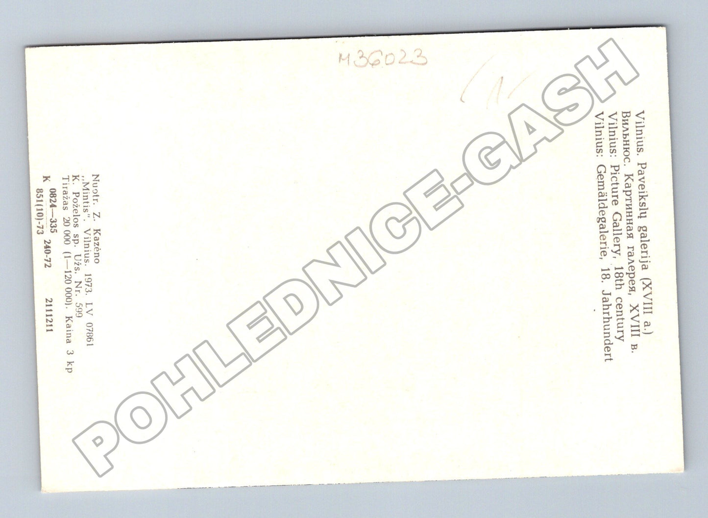 Pohlednice Litva Vilnius obrazová galerie 1973 (M36023)
