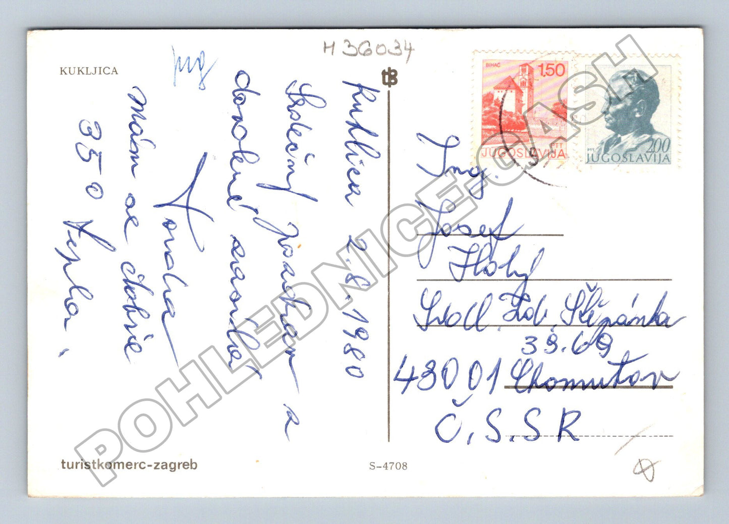 Pohlednice Chorvatsko Kukljica pobřeží 1980 (M36034)
