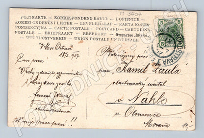 Pohlednice portrét muže Ostrava 1907 (M3604)