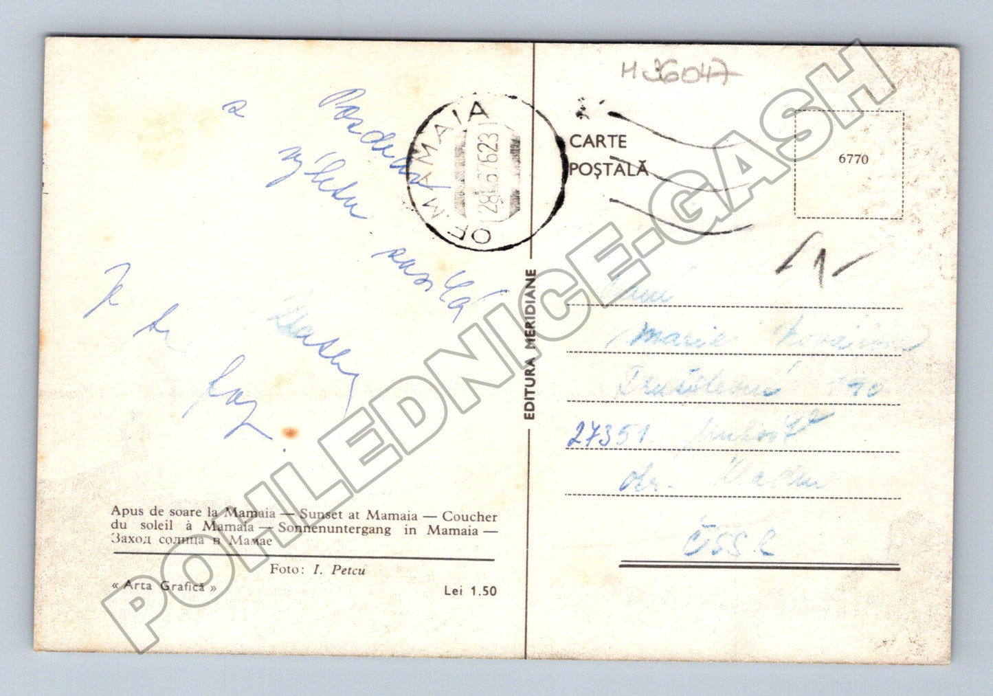 Pohlednice Rumunsko Mamaia západ slunce moře 1962 (M36047)